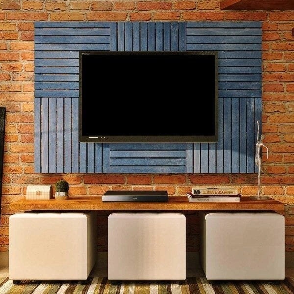 Painel De Tv Em Placamodular 50x50cm Azul Del Rey