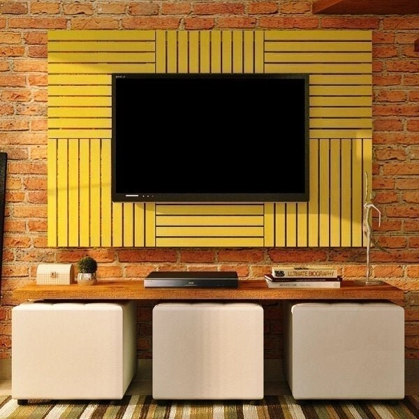 Painel De Tv Em Placamodular 50x50cm Amarelo