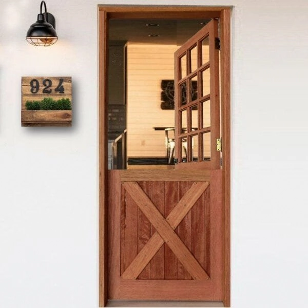 Kit Porta De Madeira 210x82cm Holandesa Maciça Madersilva Cedro
