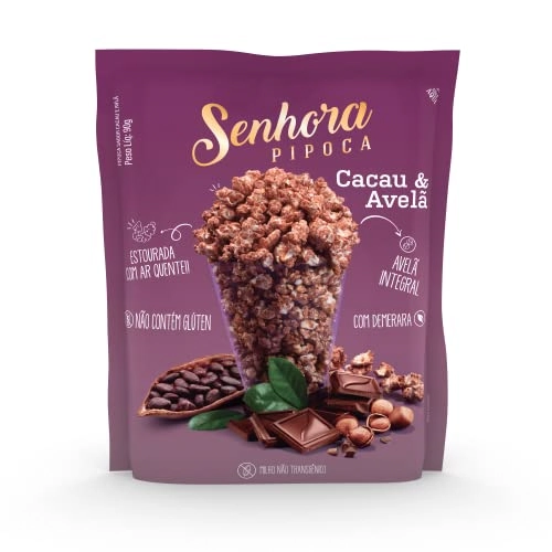 Pipoca Pronta Cacau Avelã Senhora Pipoca Sachê 90g