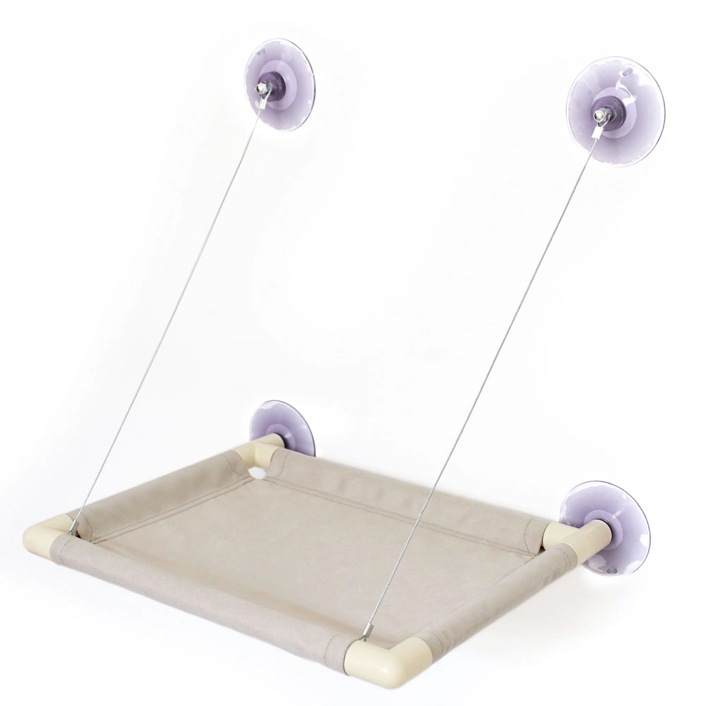 Cama Suspensa Para Gatos Catbed Em Suede Cor Marfim