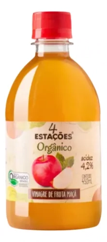Vinagre De Maca Organico 4,2 Pet 4 Estacoes 450ml