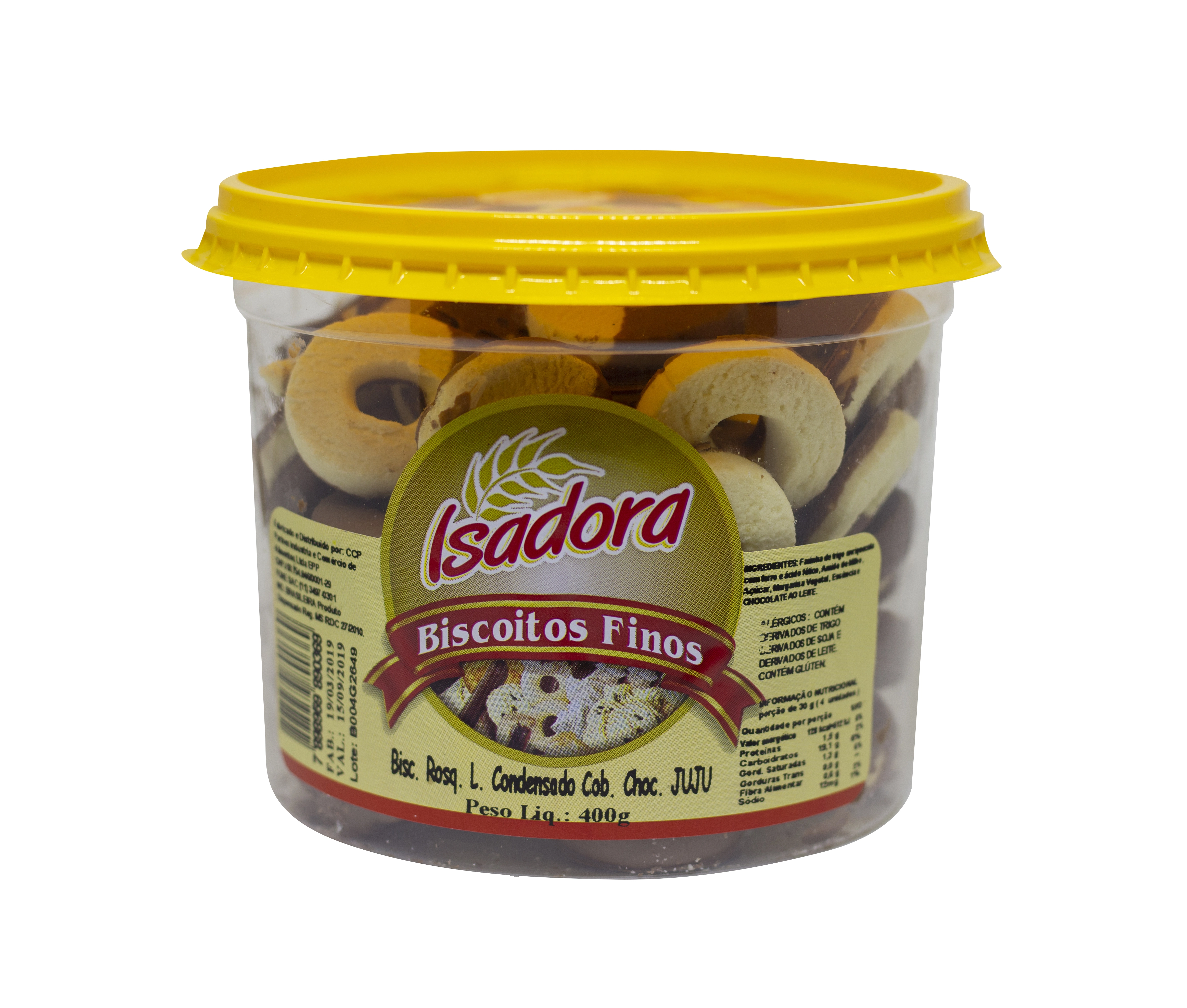 Bisc Isadora 400g Rosq C/cob Choc