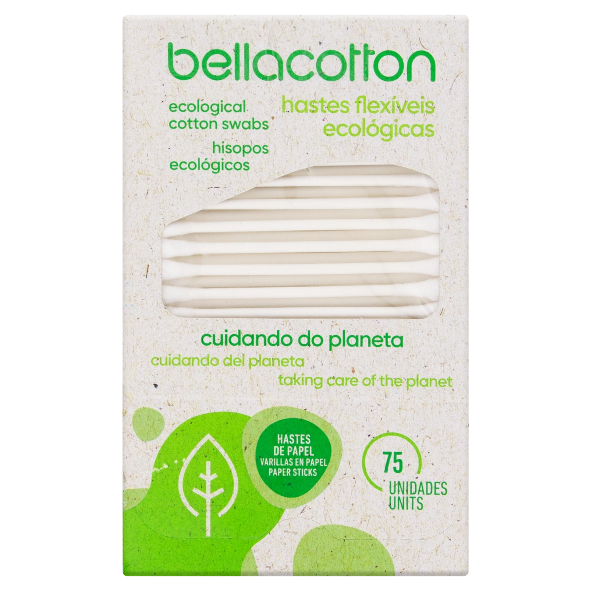 Hastes Flexíveis Ecológica Bellacotton Caixa 75 Unidades