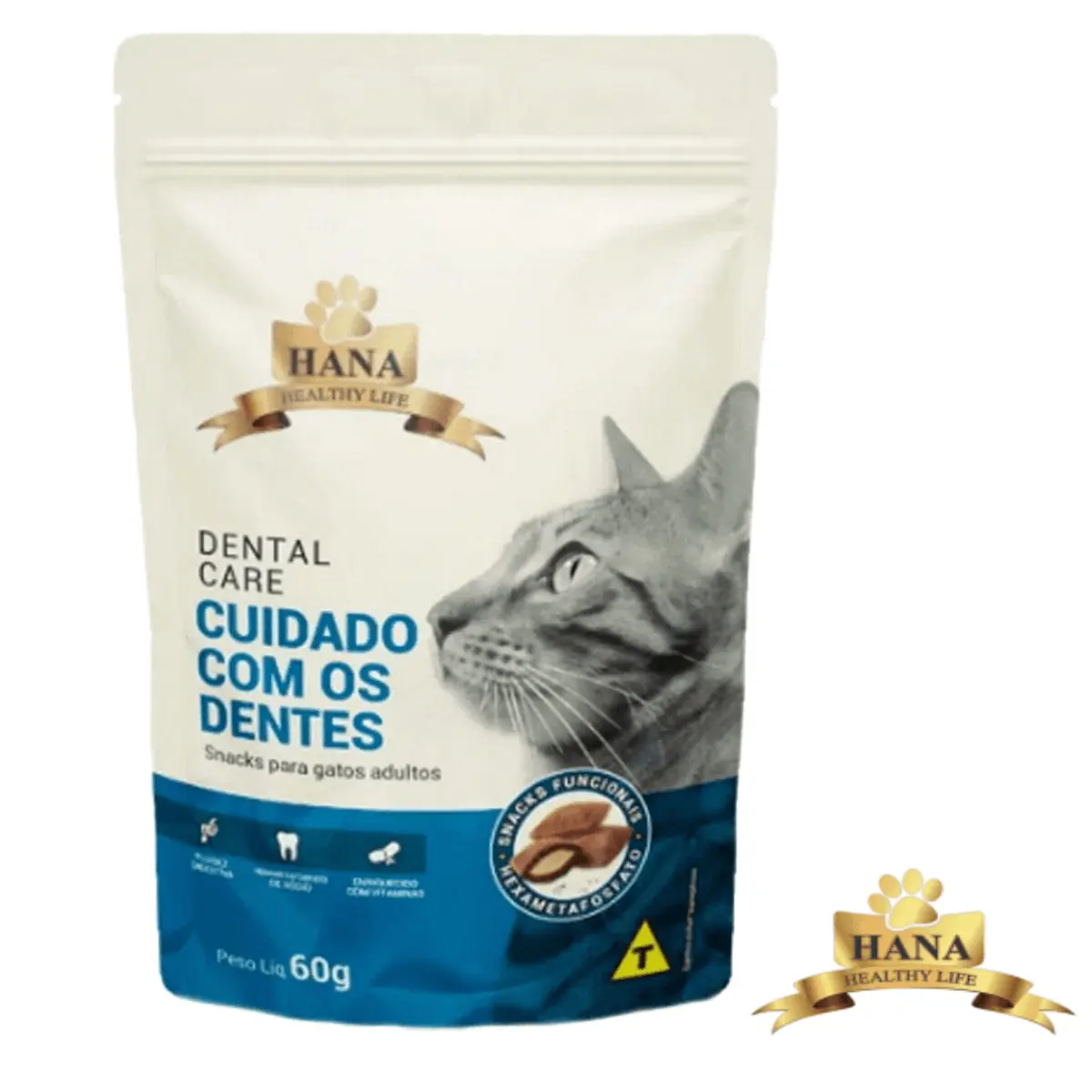 Petiscos Hana Nuggets para Gatos Dental Care 60G