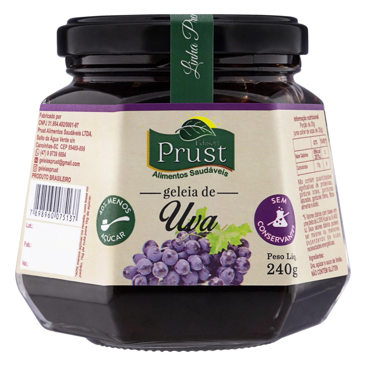 Geleia Uva Prust Premium Vidro 240g