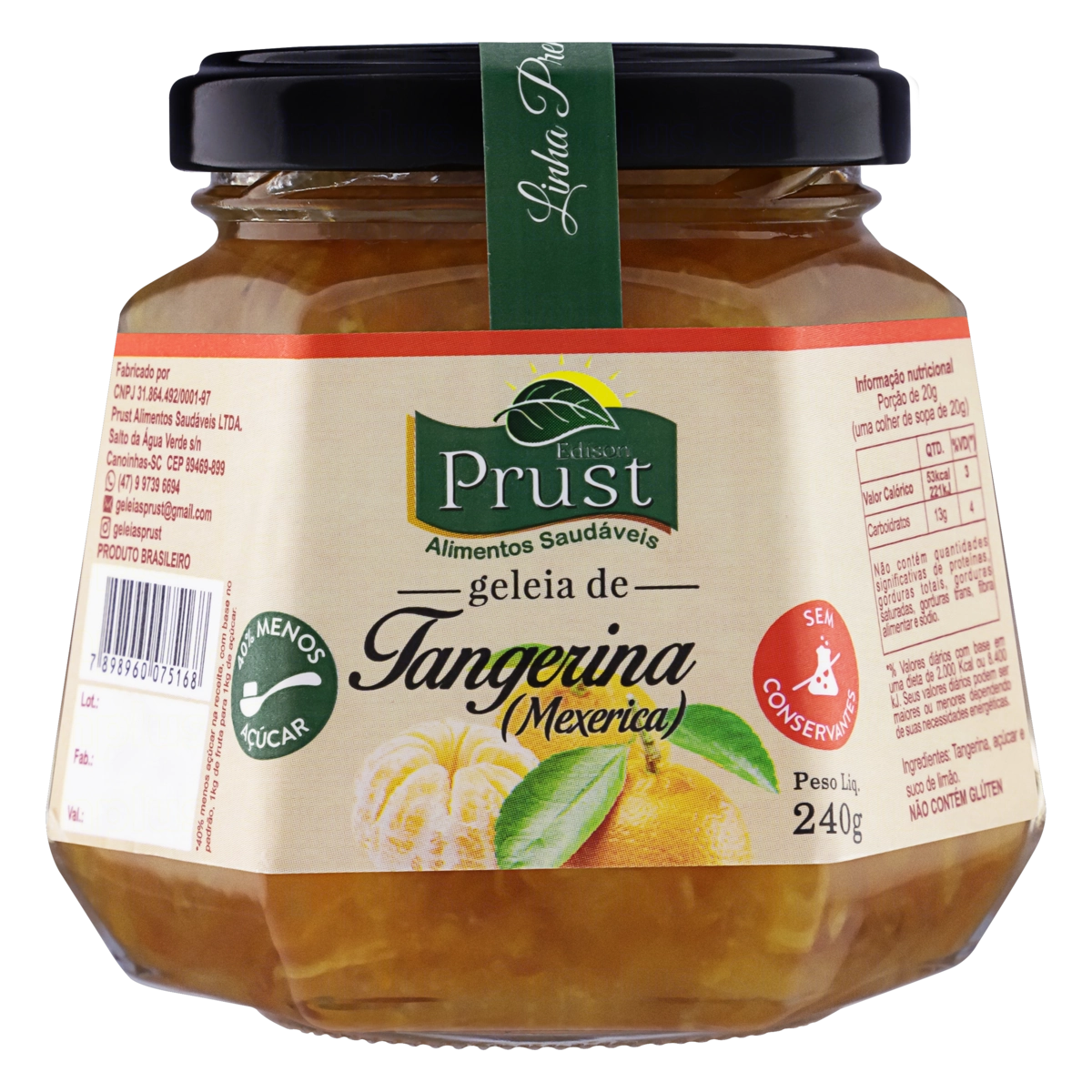 Geleia Tangerina Prust Premium Vidro 240g