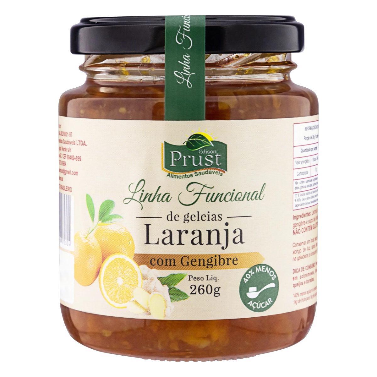 Geleia Laranja Com Gengibre Prust Funcional Vidro 260g