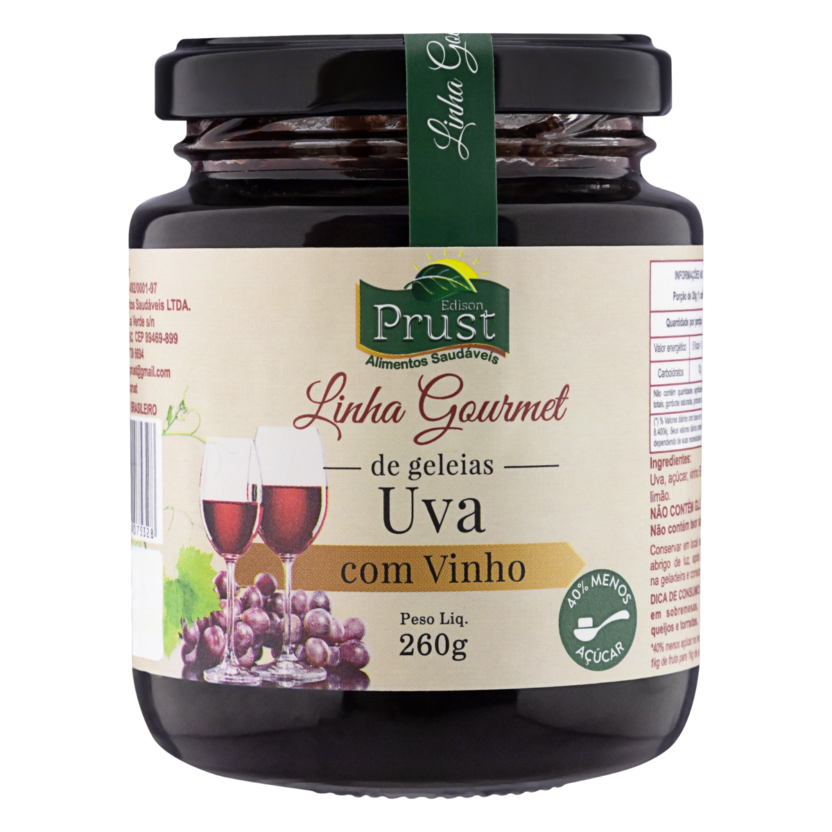 Geleia Uva Com Vinho Prust Gourmet Vidro 260g
