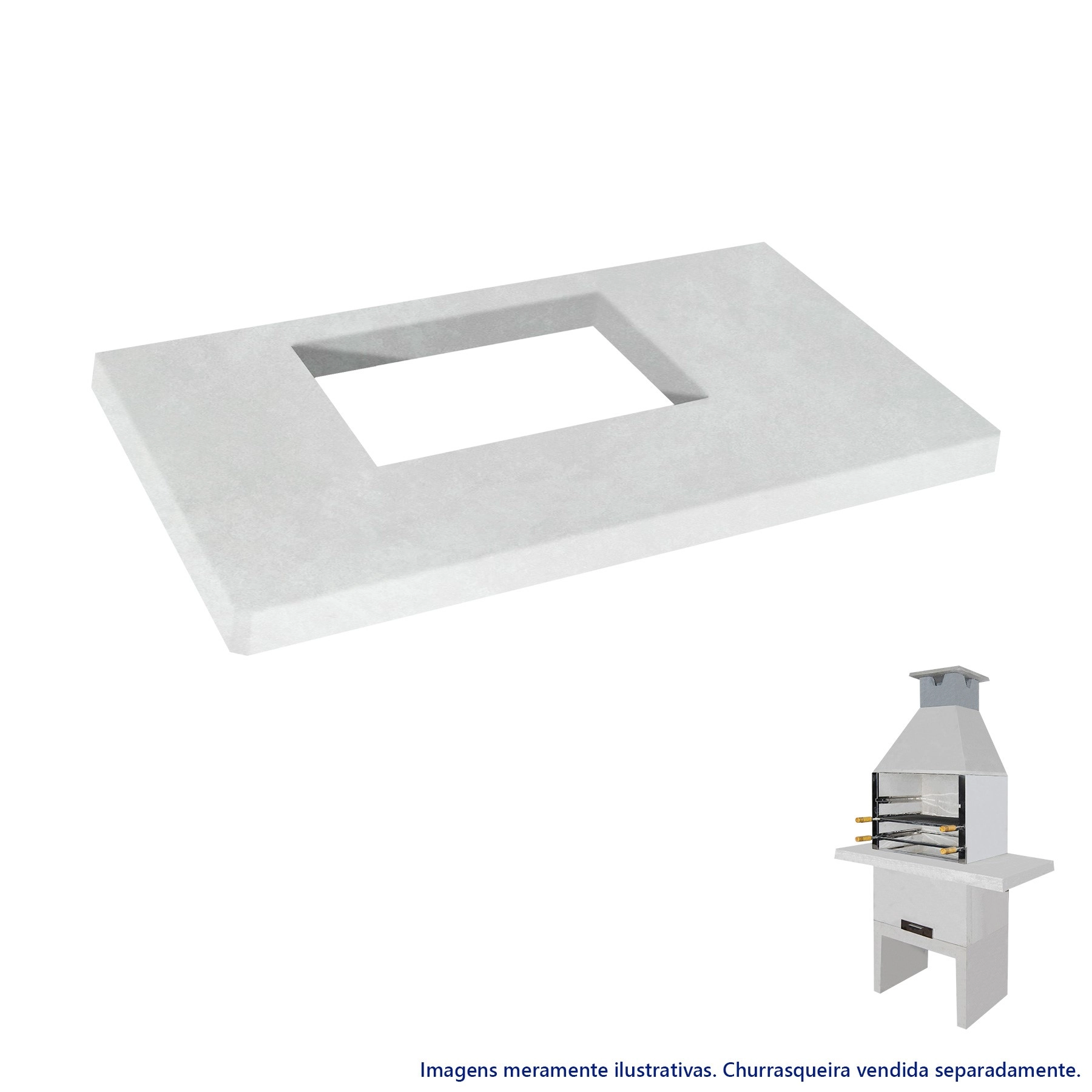 Mesa para Churrasqueiras Básica 74cm Lazer Lazer Coifa Prolongada Ilumine ou Estilo 74cm Atacadão Lazer