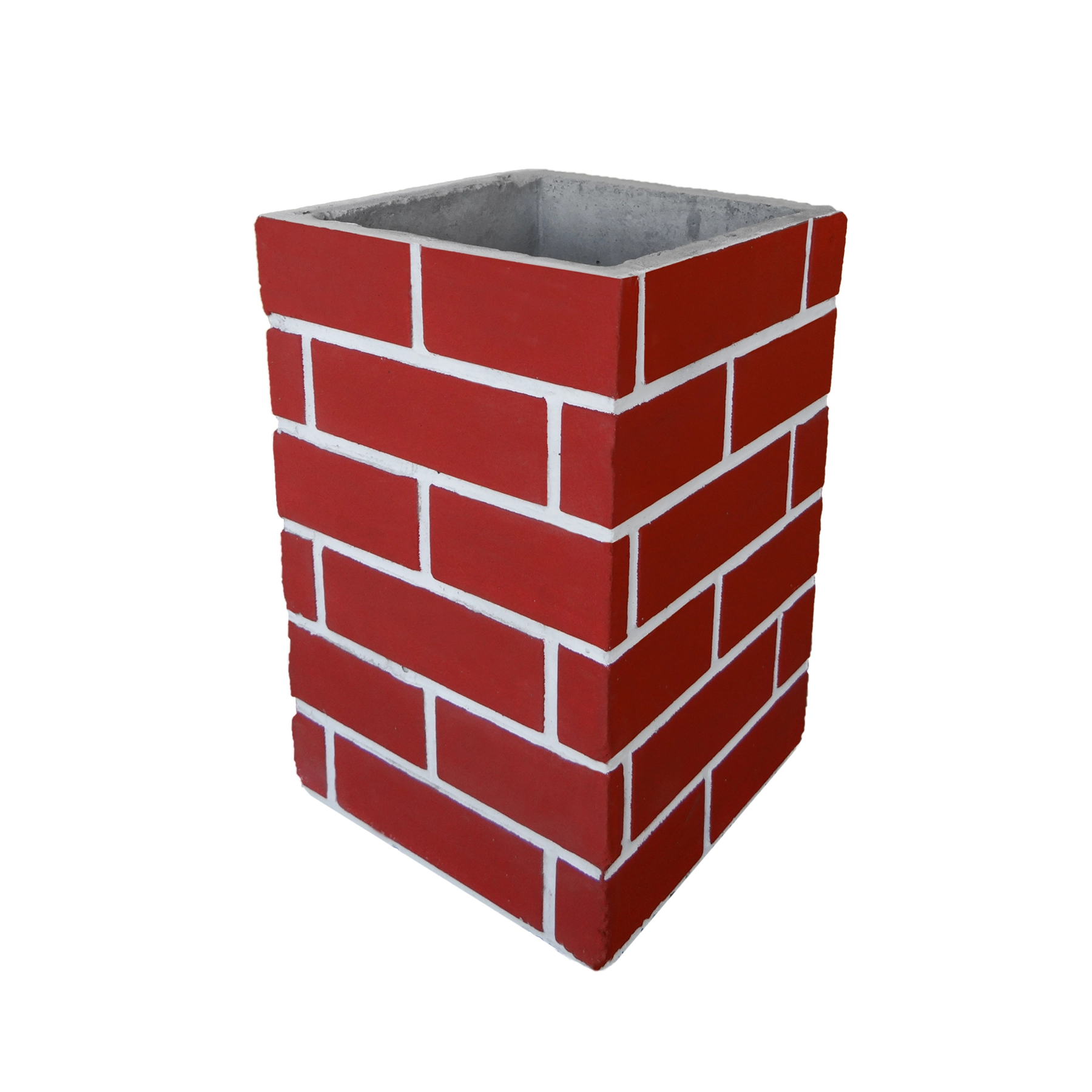 Duto Concreto 30x30x50cm Estilo Tijolo Aparente Vermelho Atacadão Lazer