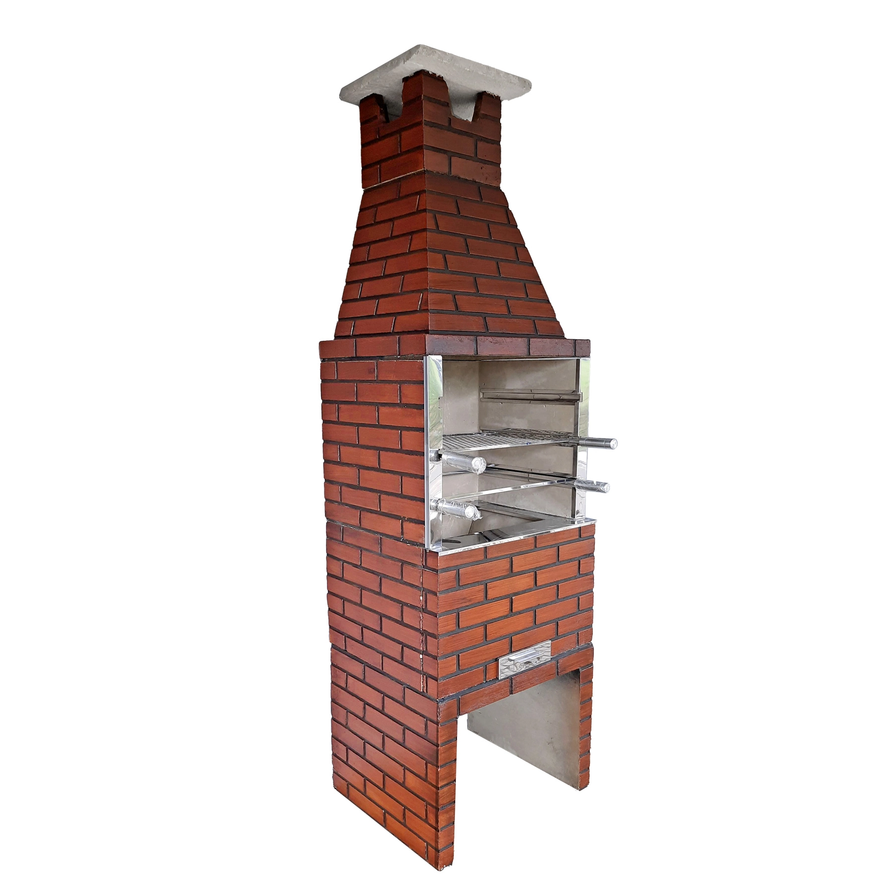 Churrasqueira de Concreto Refratário Estilo 65cm Madeira 20 peças Atacadão Lazer