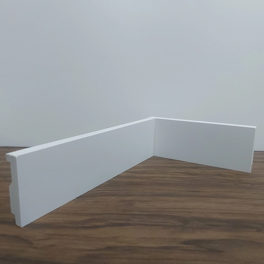 Kit Com 10 Barras Rodapé Poliestireno 5cm De Altura Liso Branco (5x1x240cm) - Formix 3D