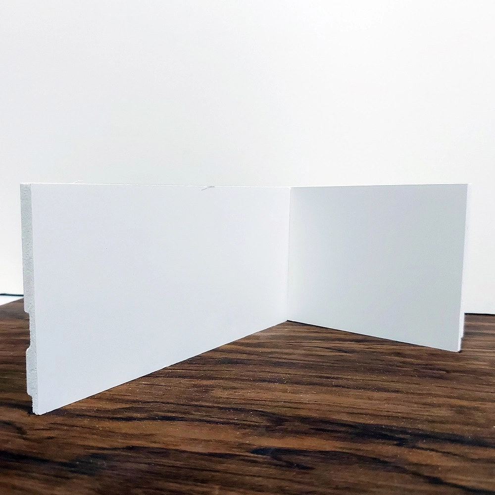 Kit 10 Barras Rodapé De Poliestireno 10cm De Altura Liso Branco - 10x1x240cm - Formix 3D