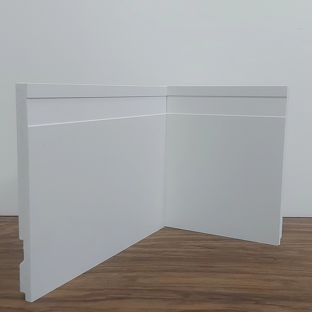 Kit 10 Barras Rodapé Poliestireno 15cm de Altura Frisado Branco (15x1x240cm) - Formix 3D