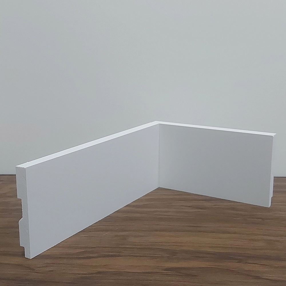 Rodapé Poliestireno 7cm de Altura Liso Branco - 7x1x240cm - Formix 3D