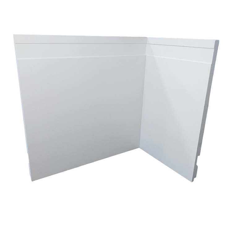Rodapé Poliestireno 20cm de Altura Frisado Branco (20x1x240cm) - Formix 3D