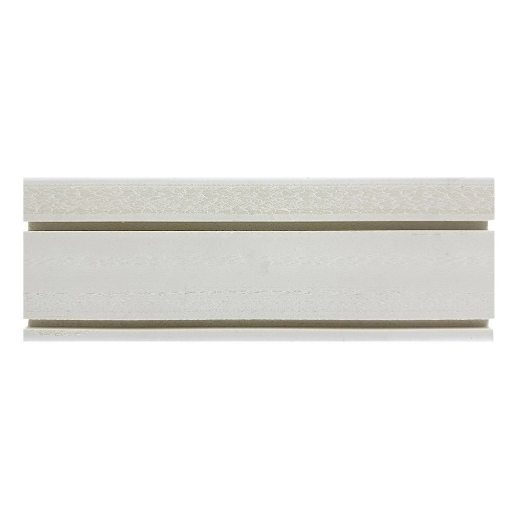 Rodapé De Poliestireno Frisado 10cm X 2,25m Rende 2,25 Metros Casa Grassi - Caixa Com 2,25 M - Branco