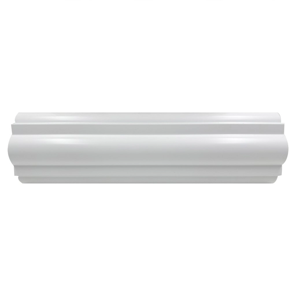 Rodameio De Poliestireno Frisado 7,5cm X 2,40m Rende 2,40 Metros Casa Grassi - Caixa Com 2,4 M - Branco