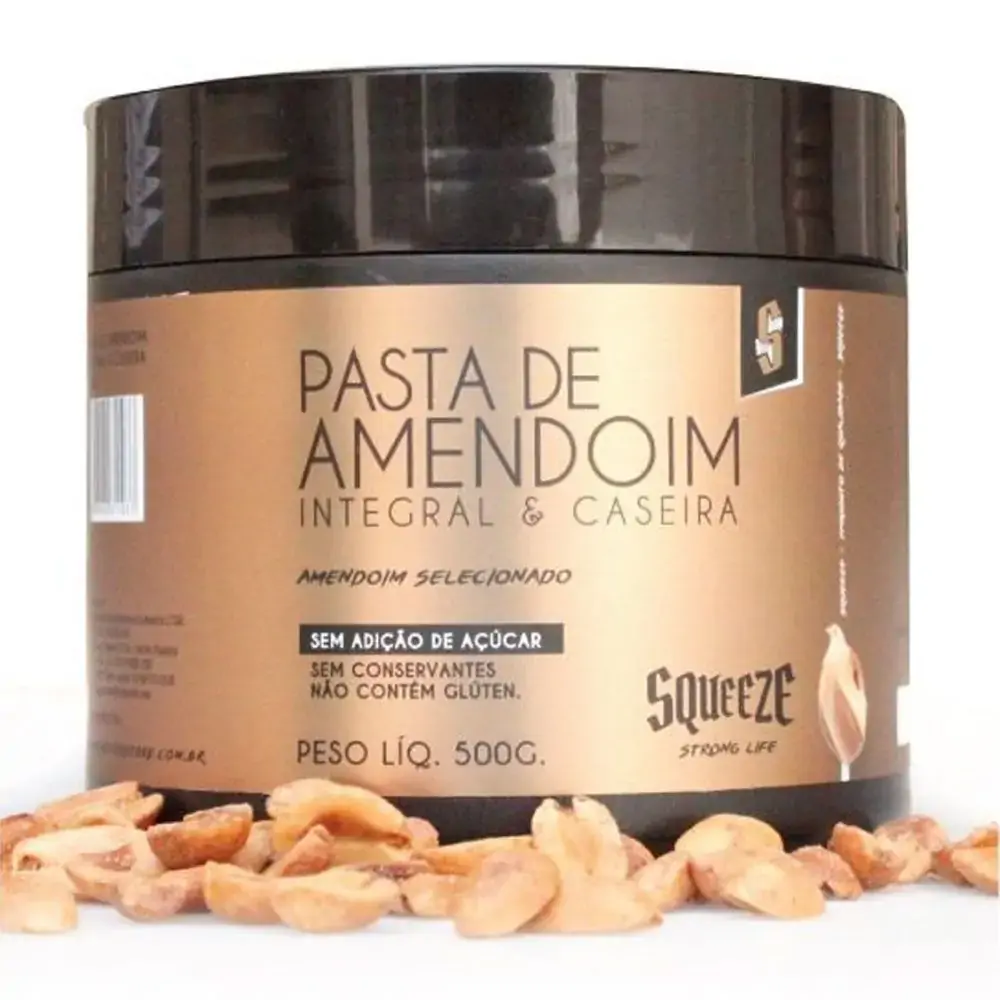 Pasta De Amendoim Integral 500 Gr Squeeze Strong Life