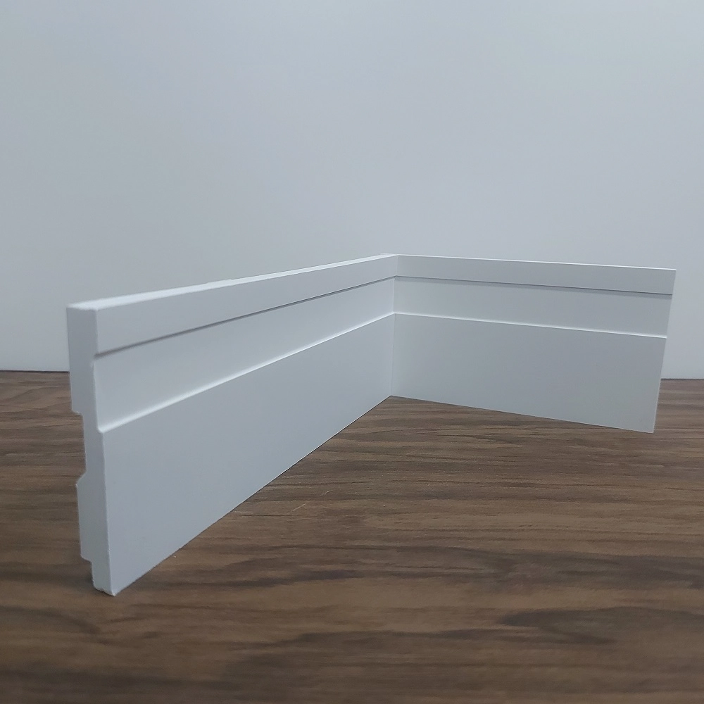 Rodapé Poliestireno 7cm de Altura Frisado Branco (7x1x240cm) - Formix 3D
