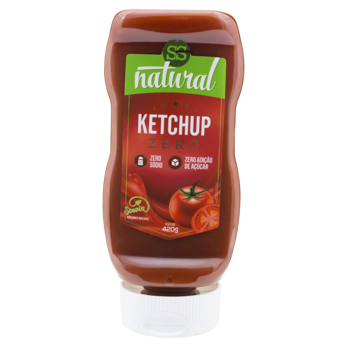 Ketchup Zero Sódio Zero Açúcar Ss Natural Squeeze 420g