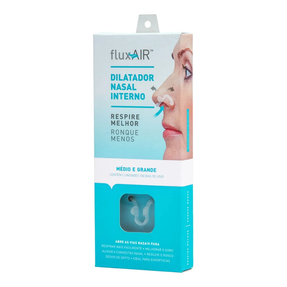 Dilatador Nasal Interno Flux Air Médio E Grande 2 Unidades