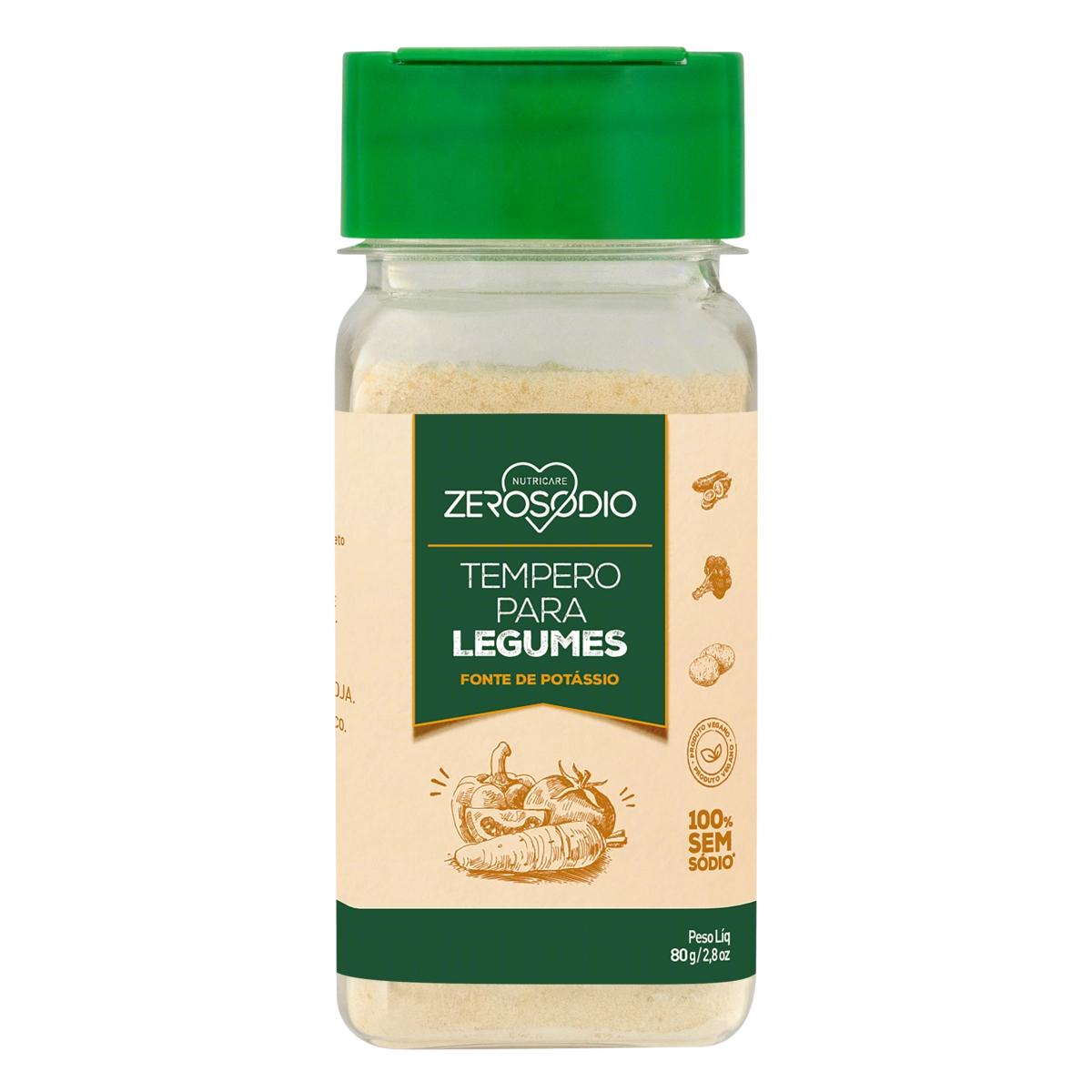 Tempero Para Legumes Zero Sódio Frasco 80g