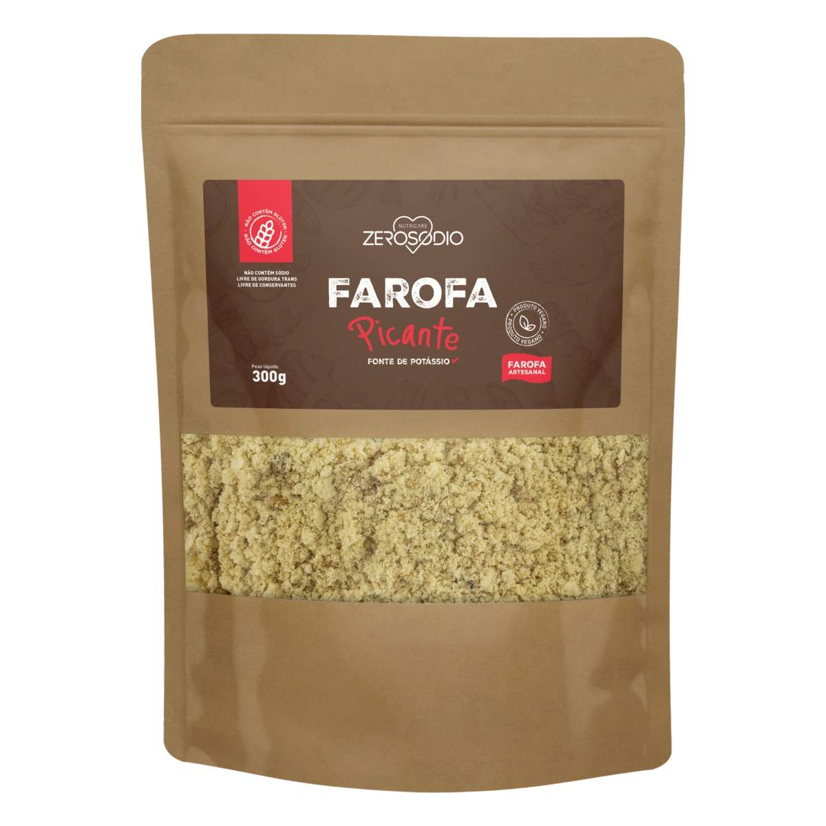 Farofa De Mandioca Picante Zero Sódio Pouch 300g