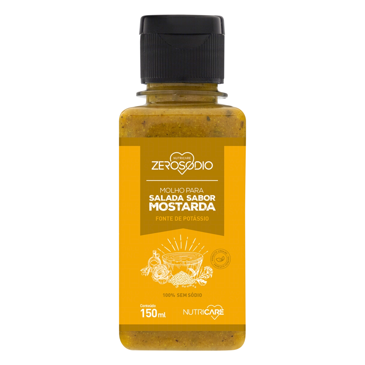 Molho Para Salada Mostarda Zero Sódio Frasco 150ml