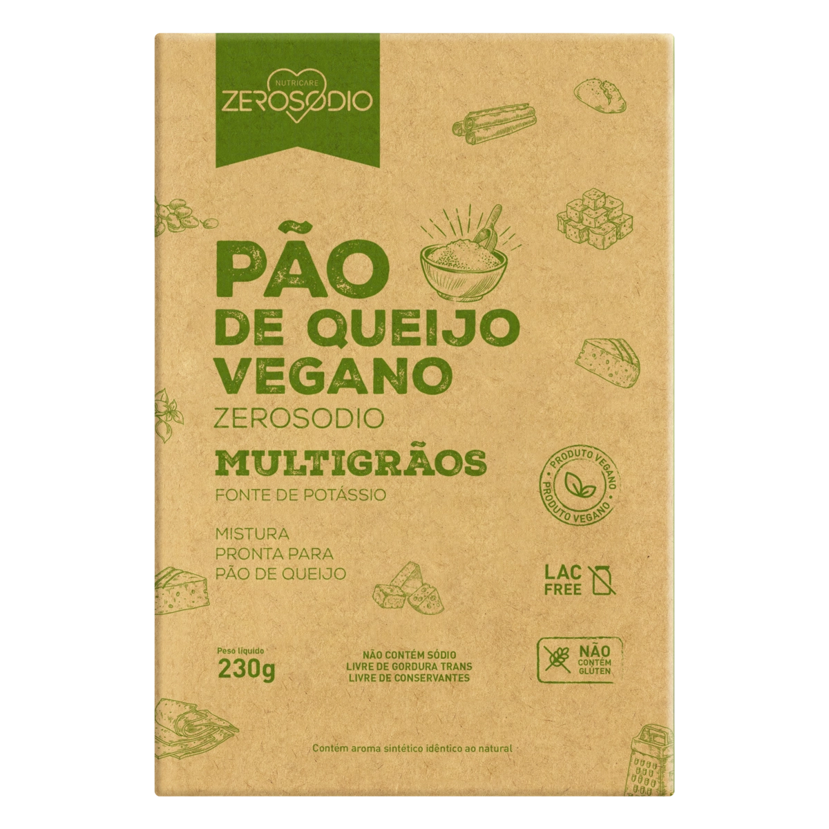 Pão de Queijo em Pó Multigrãos Zero Sódio 230g
