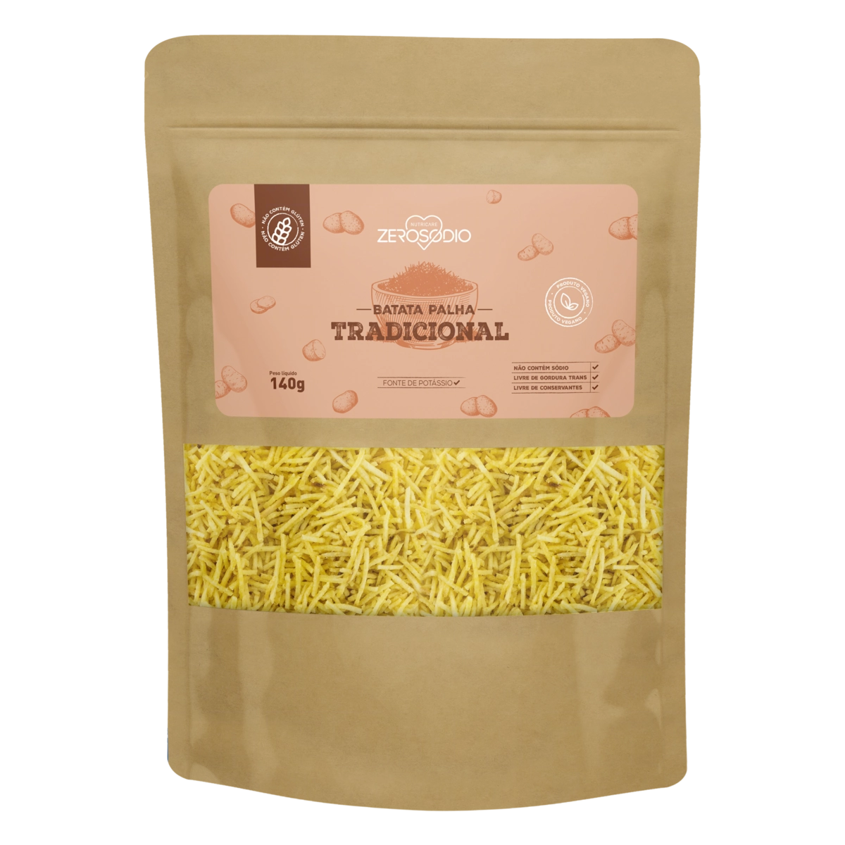 Batata Palha Tradicional Zero Sódio Pouch 140g