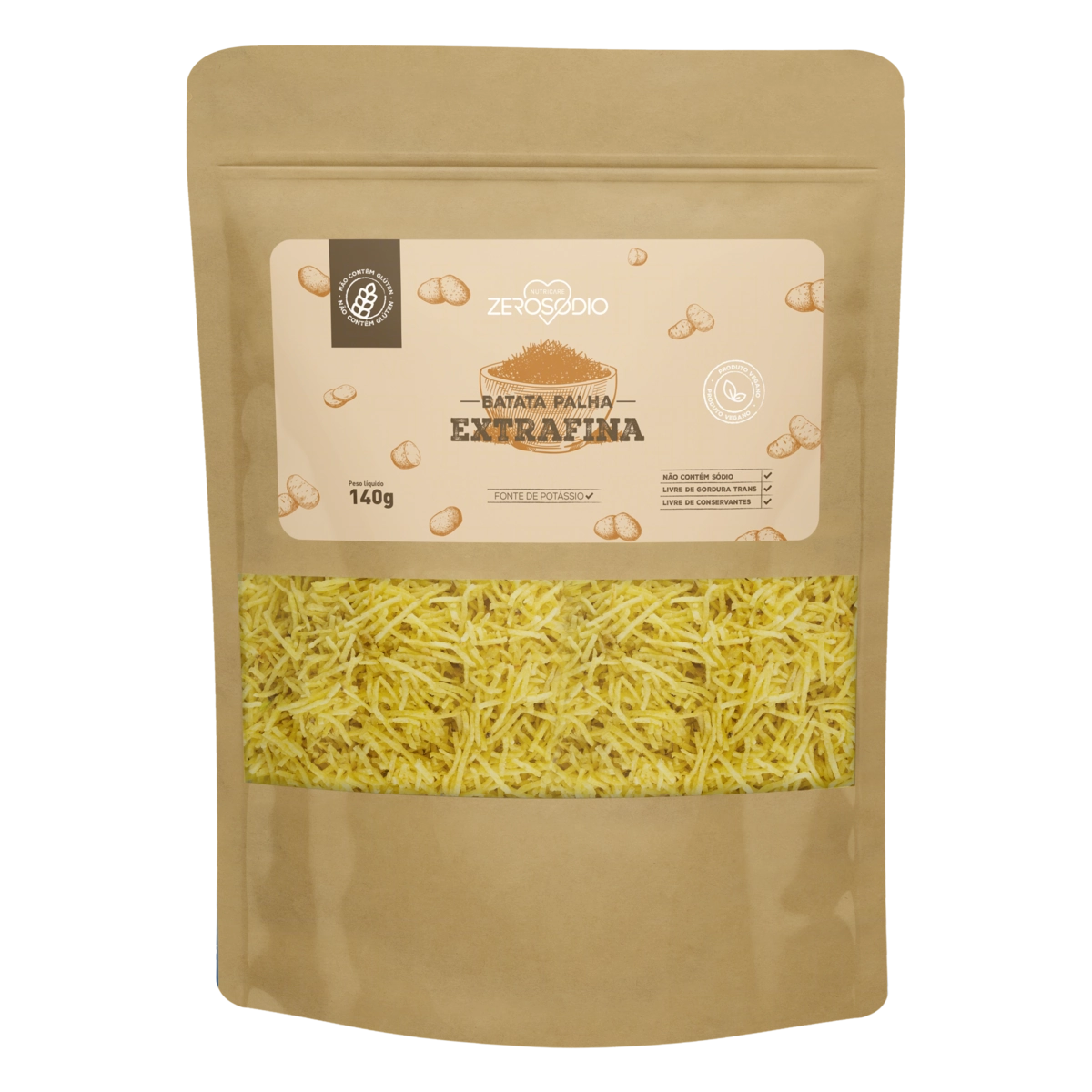 Batata Palha Extrafina Zero Sódio Pouch 140g