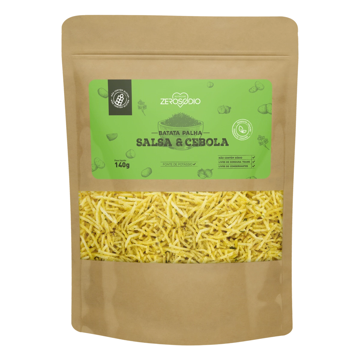 Batata Palha Salsa Cebola Zero Sódio Pouch 140g