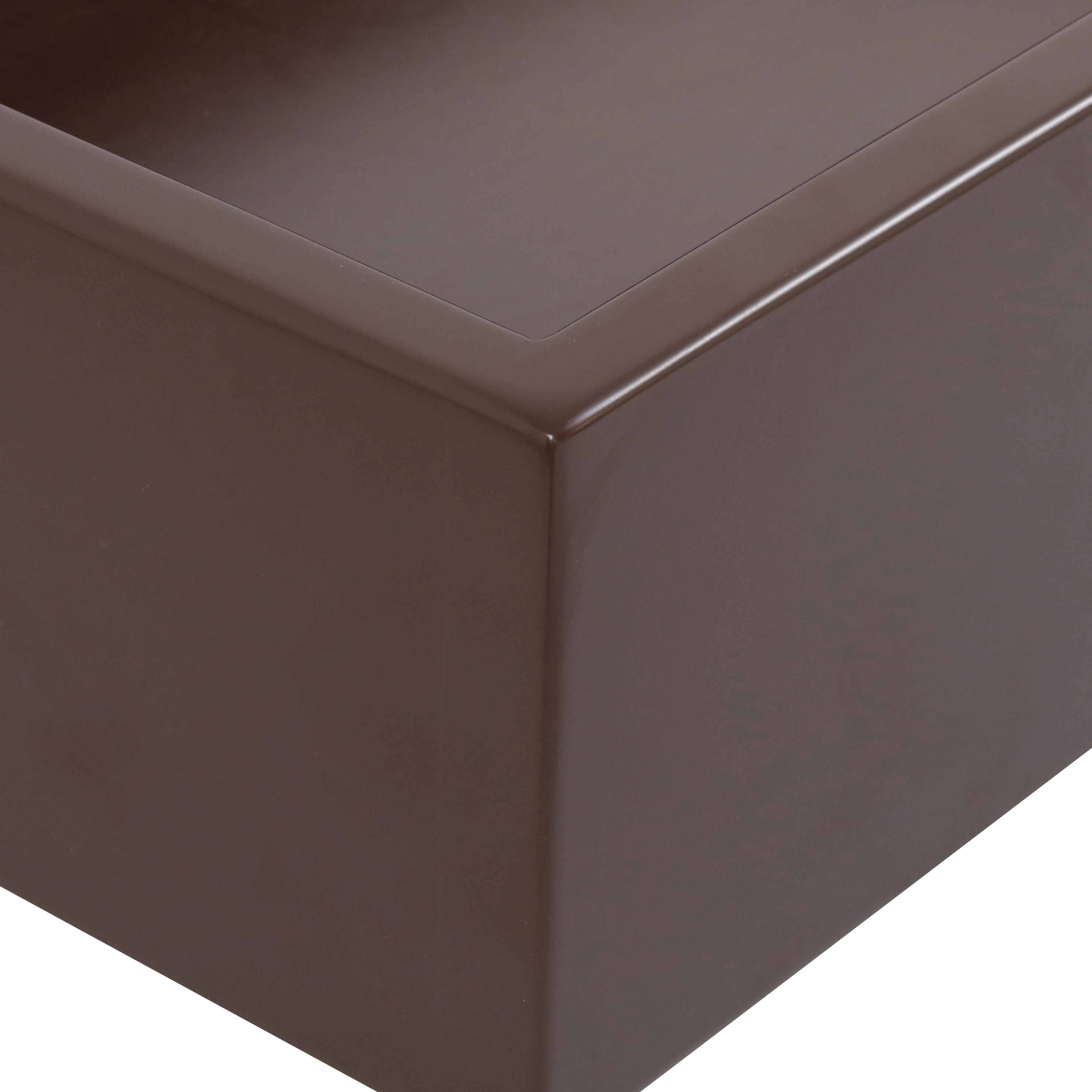 Cuba de Apoio Pedra Retangular Marrom 13x40x30cm Gold Venturi