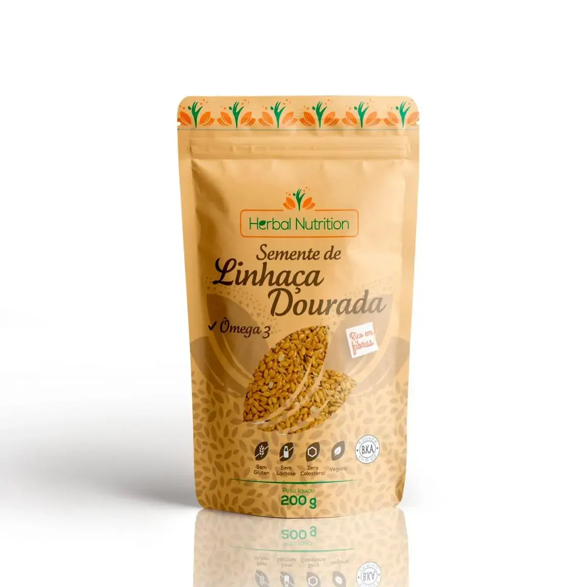 Semente De Linhaca Herbal Nutrition Dourada 200g
