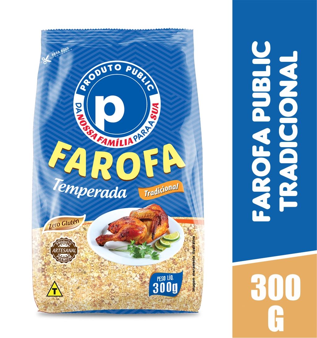 Farofa Temperada Tradicional Public 300g