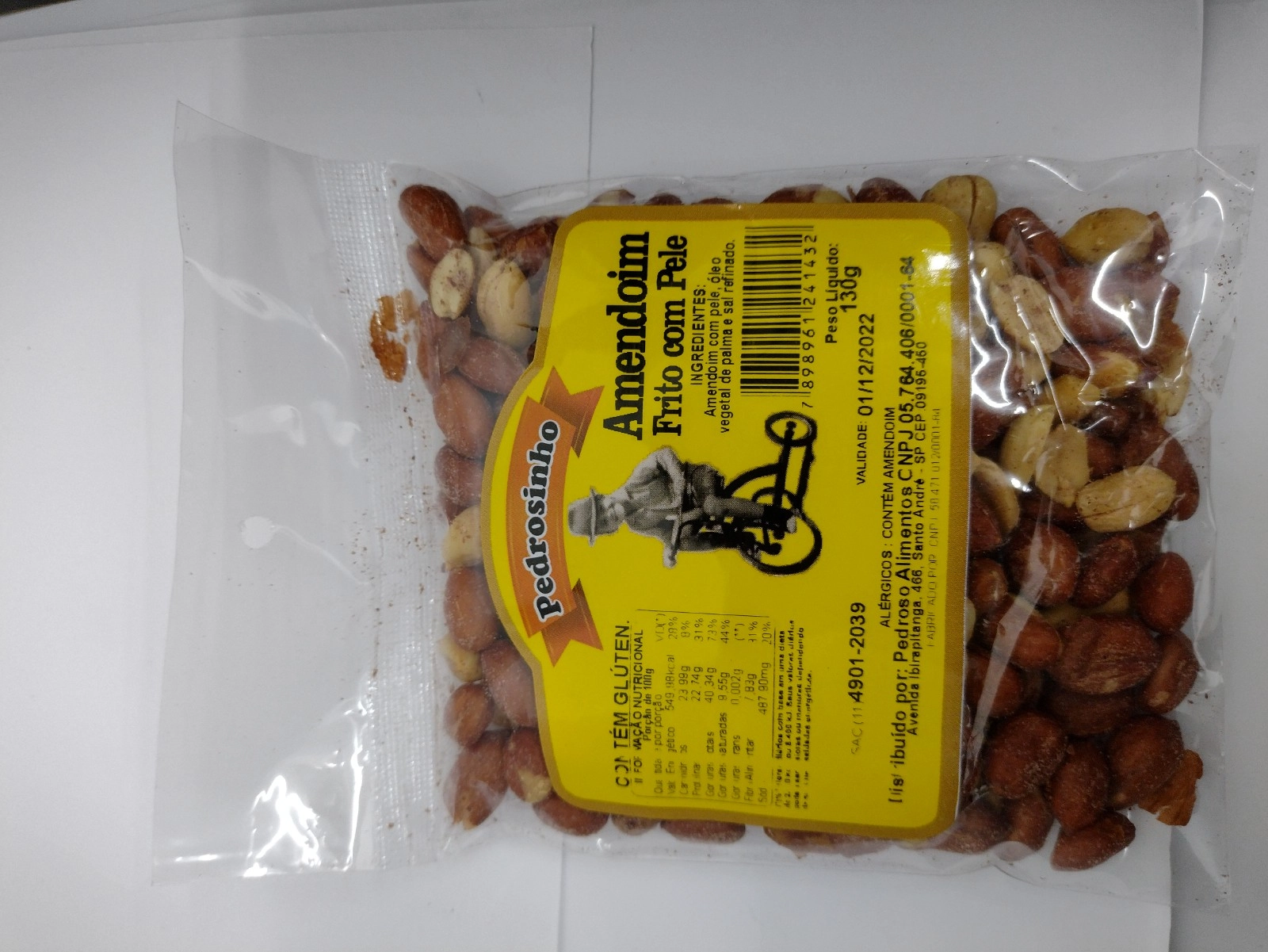 Amendoim Pedrosinho 130g Frito C/pele