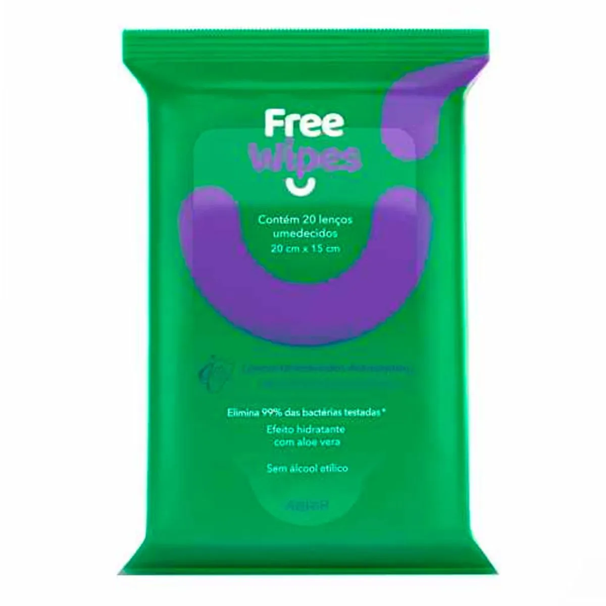 Lenço Umedecido Antisséptico Free Wipes 20un