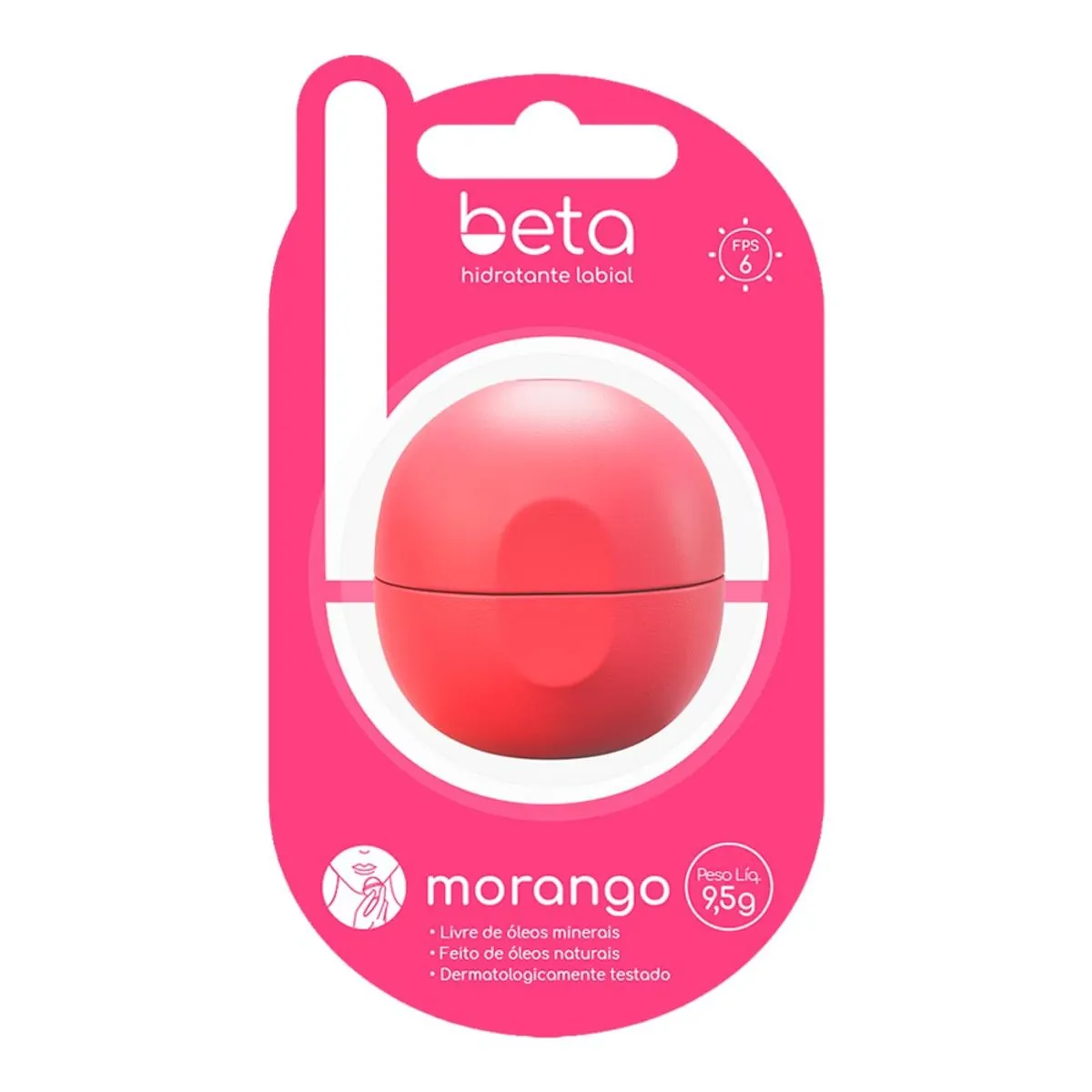 Hidratante Labial Beta Morango Beta 9,5g