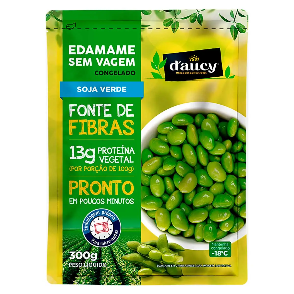 Edamame sem Vagem Congelado D'aucy Pacote 300 g