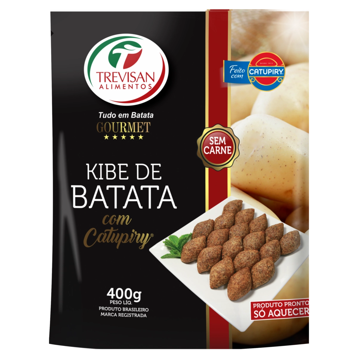 Quibe De Batata Congelado Com Catupiry Trevisan Alimentos Gourmet Pacote 400g