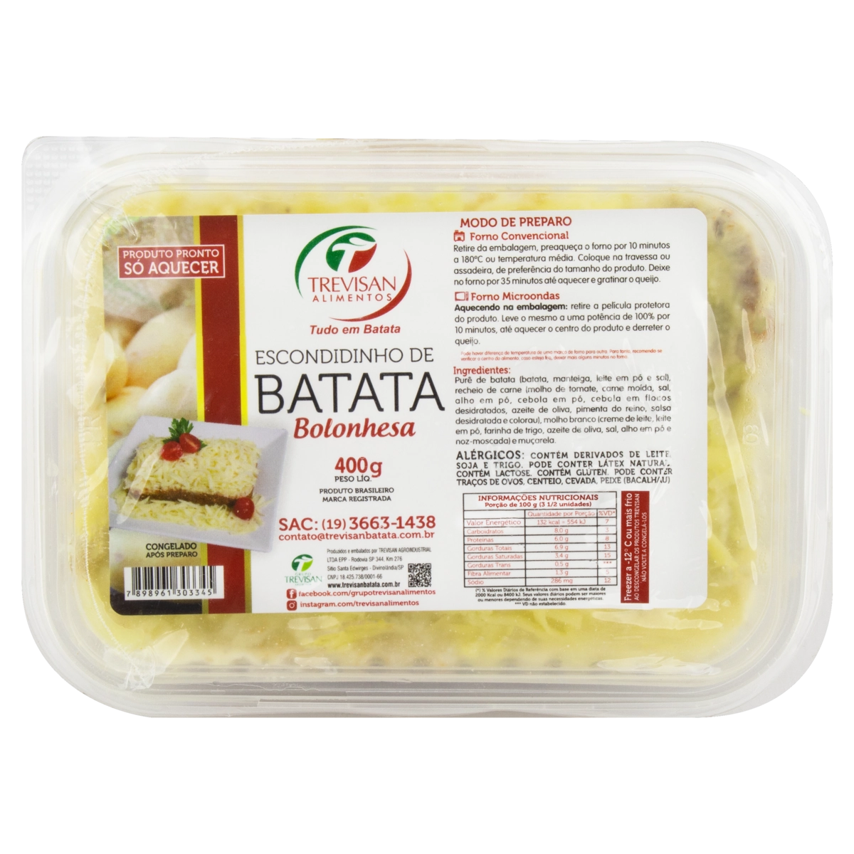 Escondidinho Batata Trevisan Bolonhesa Cong 350g
