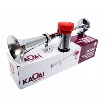 CORNETA METAL CROMADA 01 CORNETA 12V (450mm) - KAUAI AUTOMOTIVO K10301CC