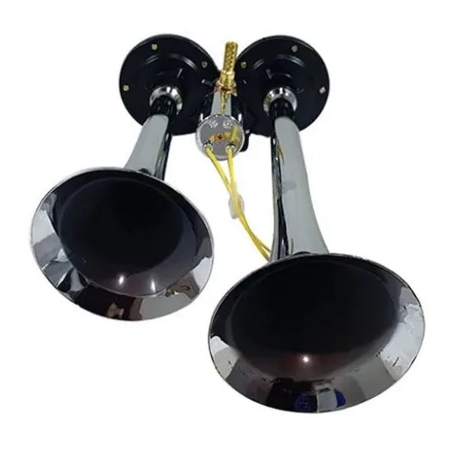 Buzina de Metal Cromada 2 Cornetas Bivolt - KAUAI AUTOMOTIVO K10046