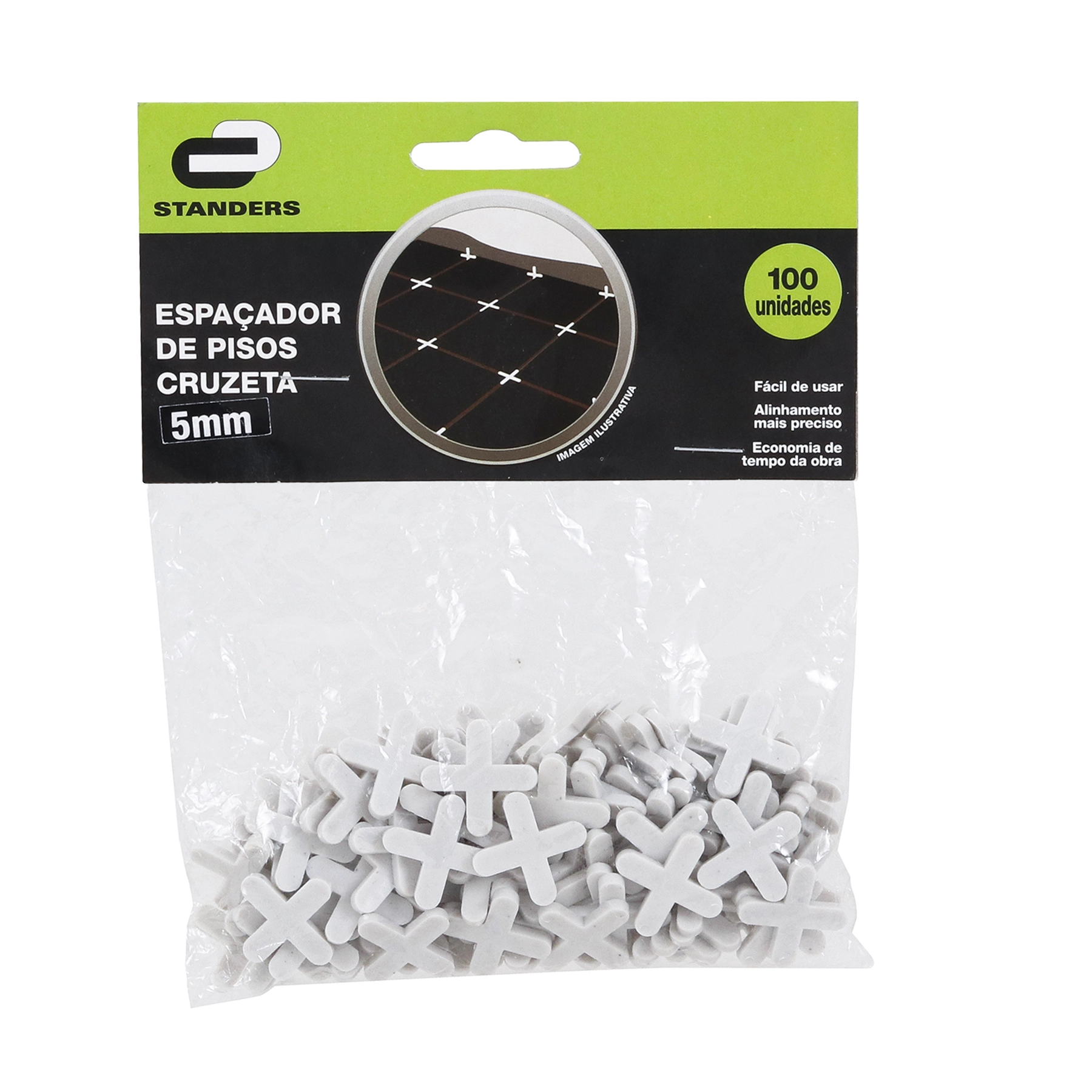 Espaçador Plástico 5mm Standers (Embalagem com 100 peças)