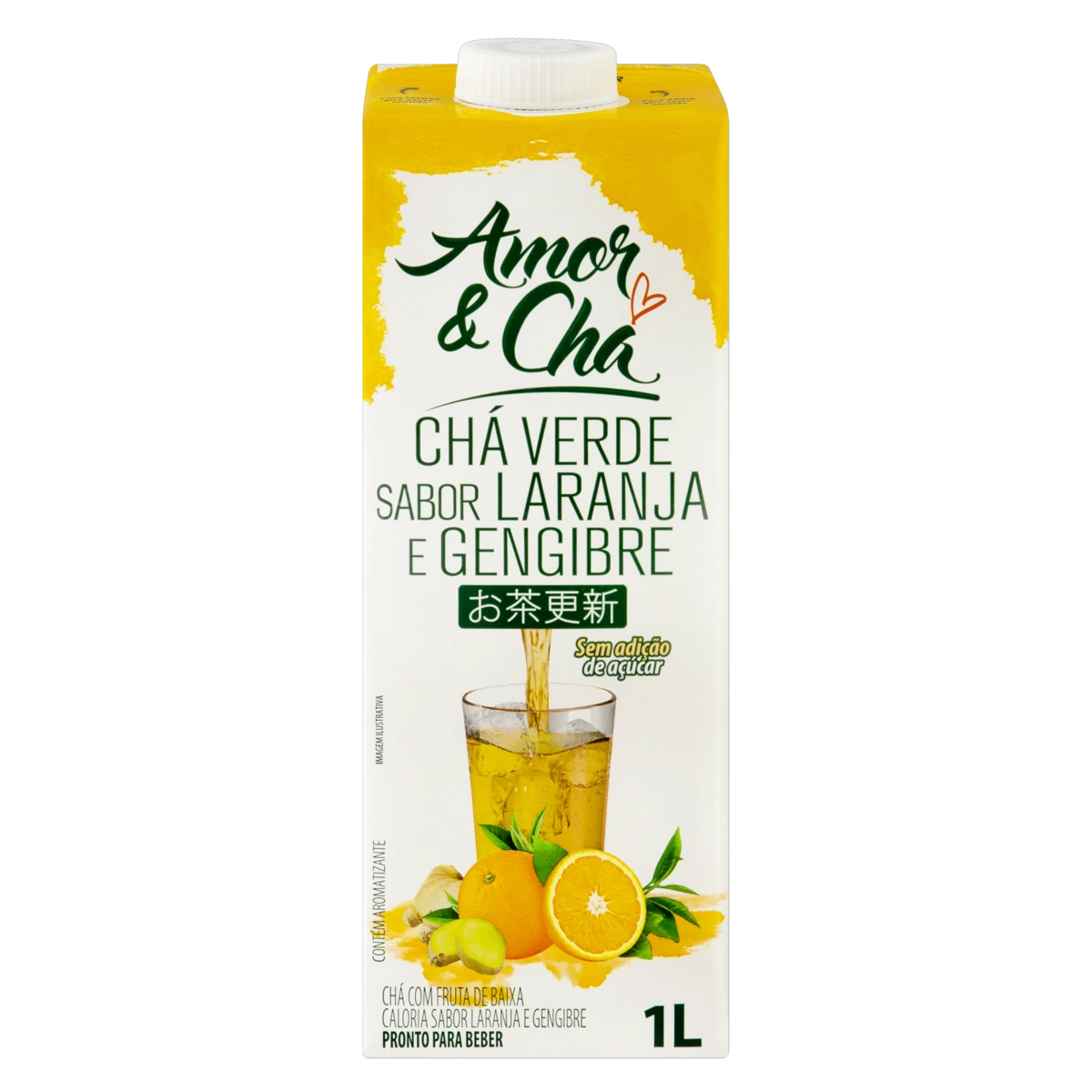 Chá Verde Laranja E Gengibre Amor Chá Caixa 1l