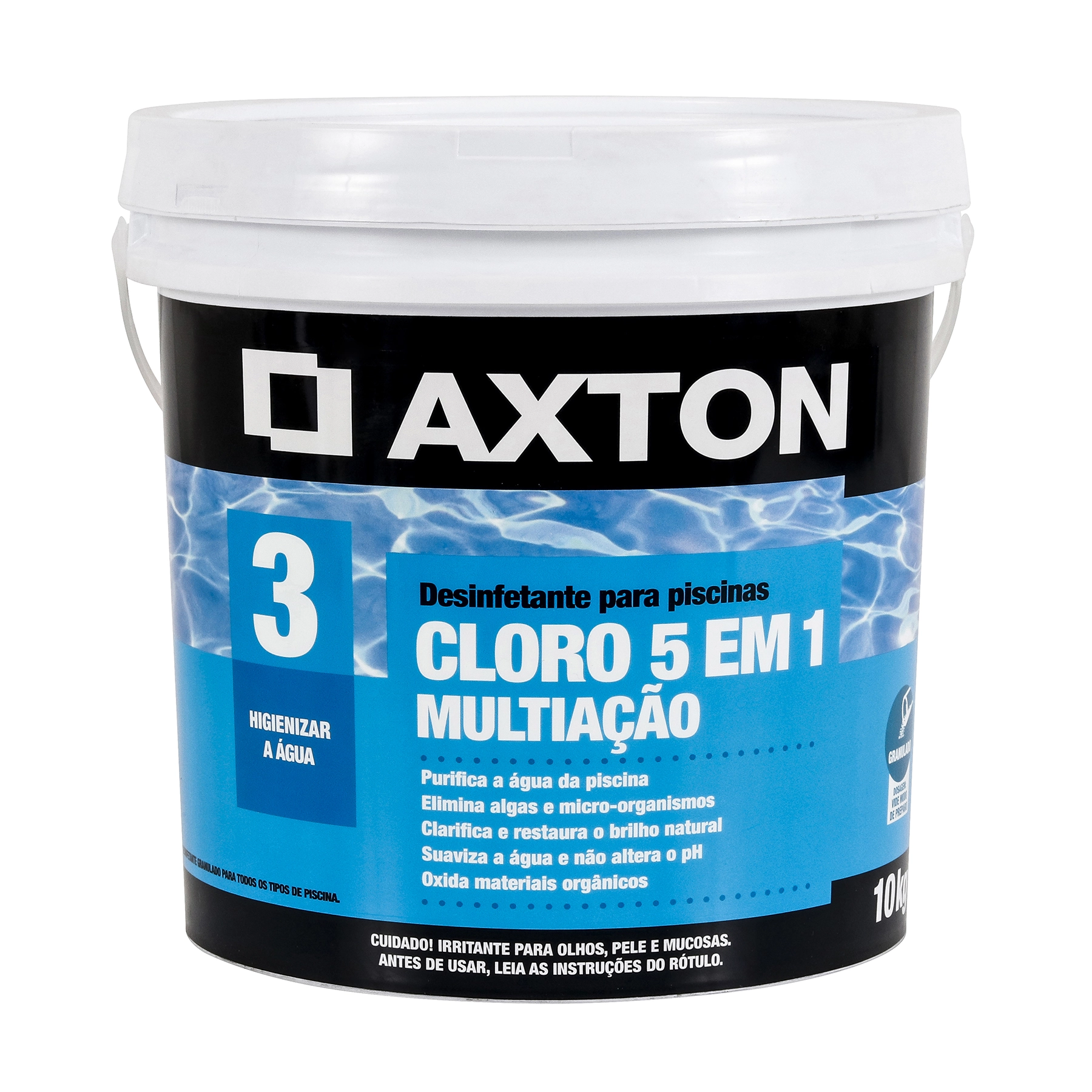 Cloro para Piscina 10kg Axton Granulado 5 em 1 Multiação