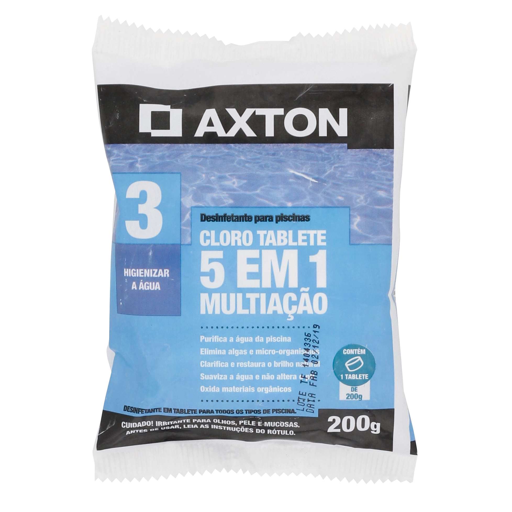 Cloro para Piscina 200gr Axton Pastilhas 5 em 1 Multiação