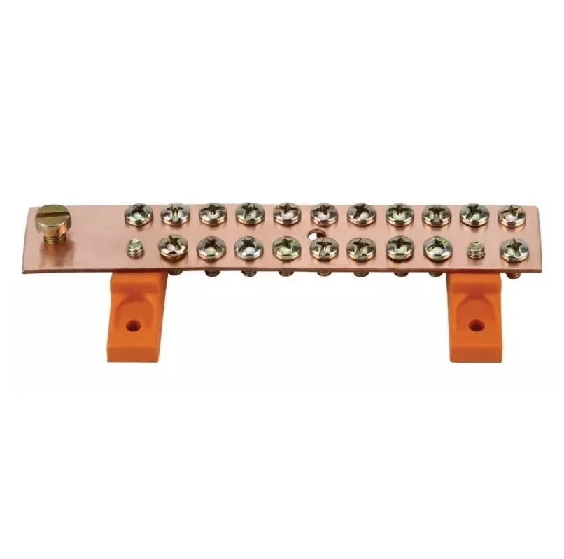 Barramento Cobre Neutro Ou Terra 100a 1 X 1/16 20 Parafusos